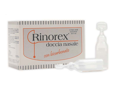 FIALA PER DOCCIA NASALE RINOREX BICARBONATO 15 FIALE 5 ML - FarmaLucia