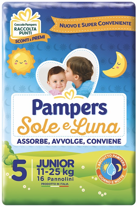PANNOLINO PER BAMBINO PAMPERS SOLE & LUNA FLASH JUNIOR 16 PEZZI - FarmaLucia