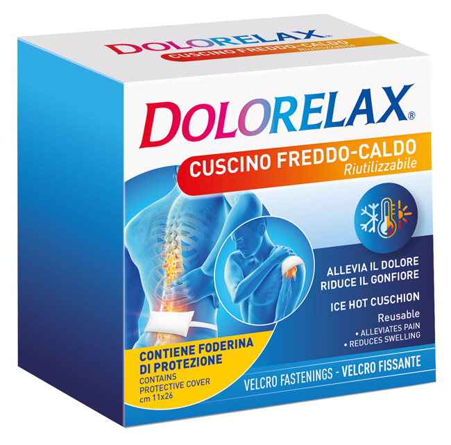 DOLORELAX ICE HOT CUSCINO RIUTILIZZABILE CON VELCRO FISSANTE 11X26 CM - FarmaLucia
