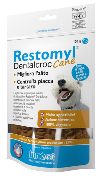 RESTOMYL DENTALCROC CANI TAGLIA MEDIA GRANDE E GIGANTE BUSTA 150 G - FarmaLucia
