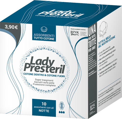 LADY PRESTERIL COTONE DENTRO & COTONE FUORI 10 ASSORBENTI CON ALI NOTTE PROMO - FarmaLucia