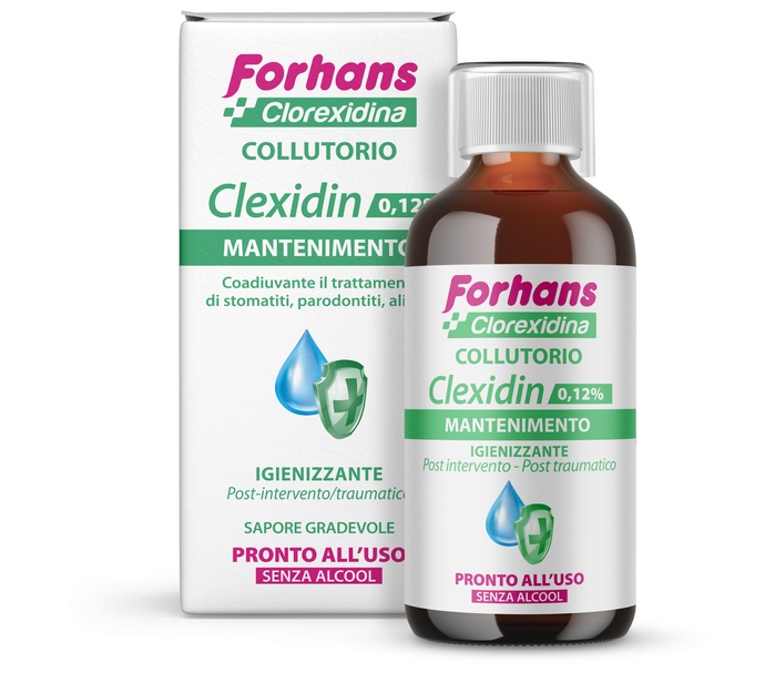 FORHANS COLLUTORIO CON CLOREXIDINA 0,12 CLEXIDIN SENZA ALCOOL 200 ML - FarmaLucia
