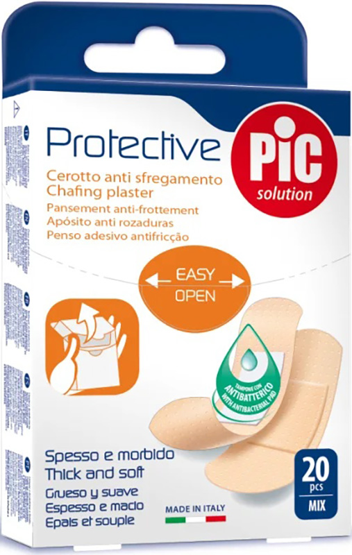 CEROTTO PIC PROTECTIVE MIX ANTIBATTERICO ANTISFREGAMENTO CON TAMPONE 20 PEZZI - FarmaLucia