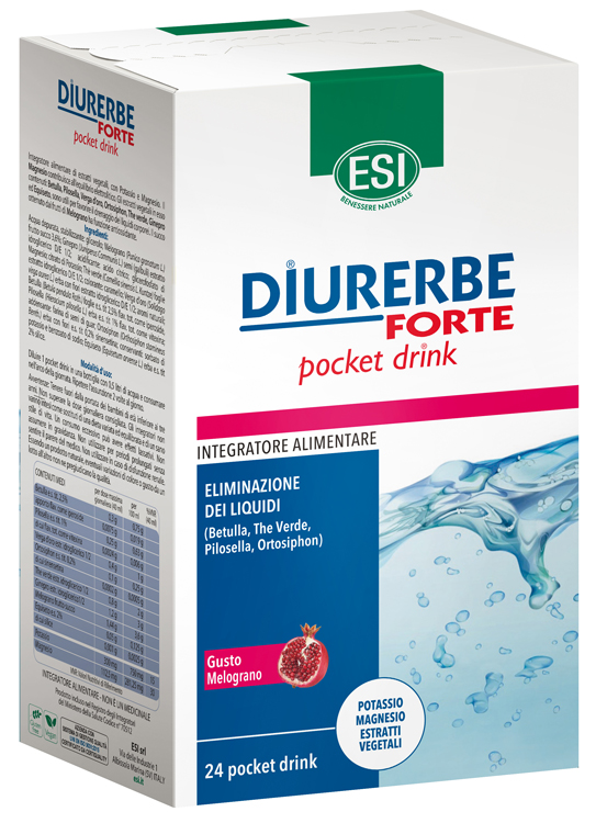 ESI DIURERBE FORTE POCKET DRINK MELOGRANO 24 X 20 ML - FarmaLucia