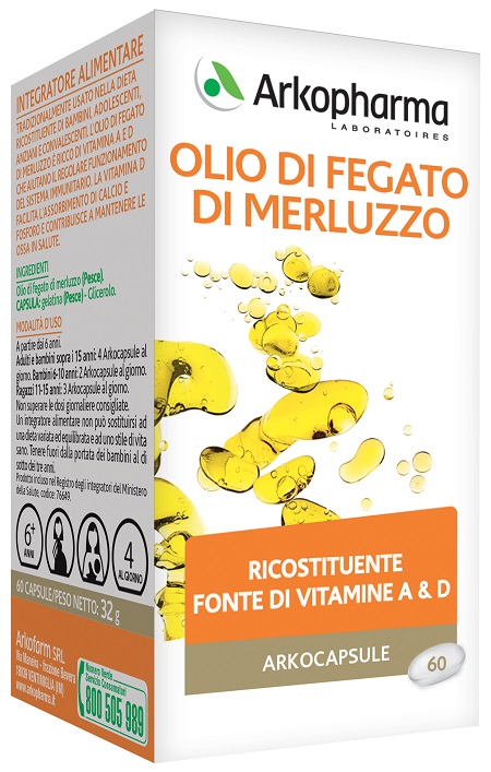 ARKO CAPSULE OLIO FEGATO MERLUZZO 60 CAPSULE - FarmaLucia