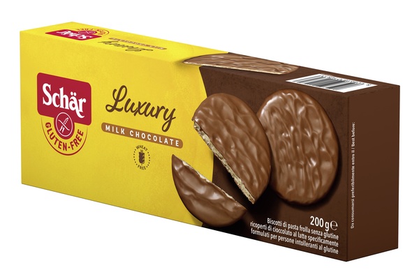 SCHAR LUXURY BISCOTTI DI PASTA FROLLA RICOPERTI DI CIOCCOLATO AL LATTE 200 G - FarmaLucia