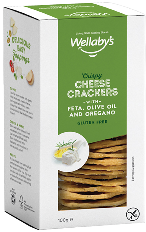 WELLABY'S CRACKERS FETA OLIVE OLIO & ORIGANO 100 G - FarmaLucia