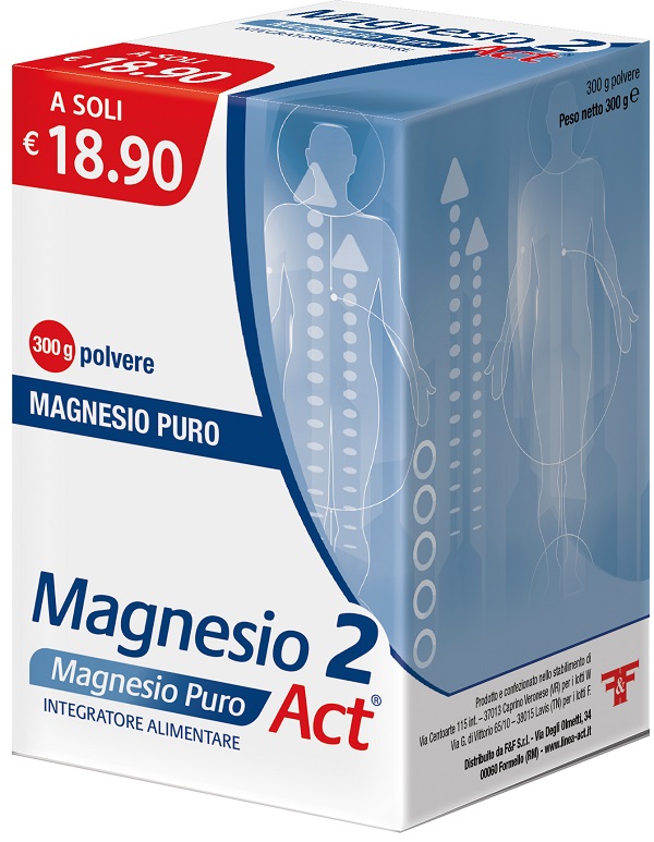 MAGNESIO 2 MAGNESIO PURO ACT POLVERE 300 G - FarmaLucia