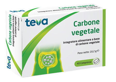 CARBONE VEGETALE TEVA 40 COMPRESSE 16,2 G - FarmaLucia