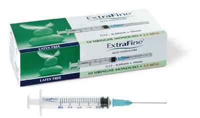 SIRINGA IPODERMICA EXTRAFINE 2,5 CC G23 0,60X30 10 PEZZI - FarmaLucia