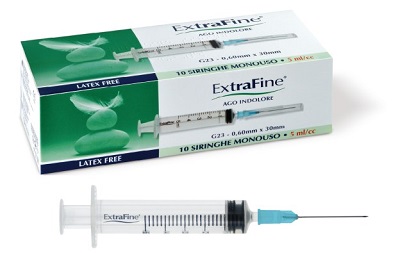 SIRINGA EXTRAFINE 5 ML GAUGE 23 0,60X30MM 10 PEZZI - FarmaLucia