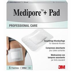 MEDICAZIONE MEDIPORE+PAD 5X7,2CM 5PEZZI - FarmaLucia