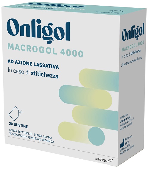 ONLIGOL MACROGOL 4000 20 BUSTINE 10 G SENZA ZUCCHERO - FarmaLucia