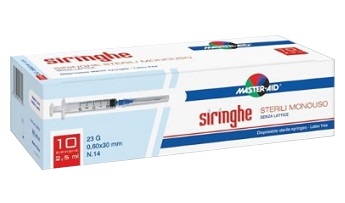 SIRINGA PER VENIPUNTURA MASTER-AID 2,5 ML 10 GAUGE 23 PEZZI - FarmaLucia