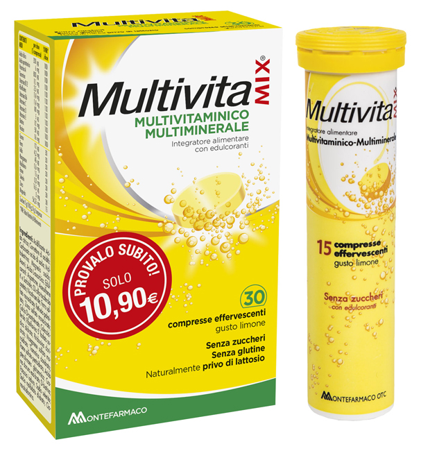 MULTIVITAMIX SENZA ZUCCHERO 30 COMPRESSE EFFERVESCENTI - FarmaLucia
