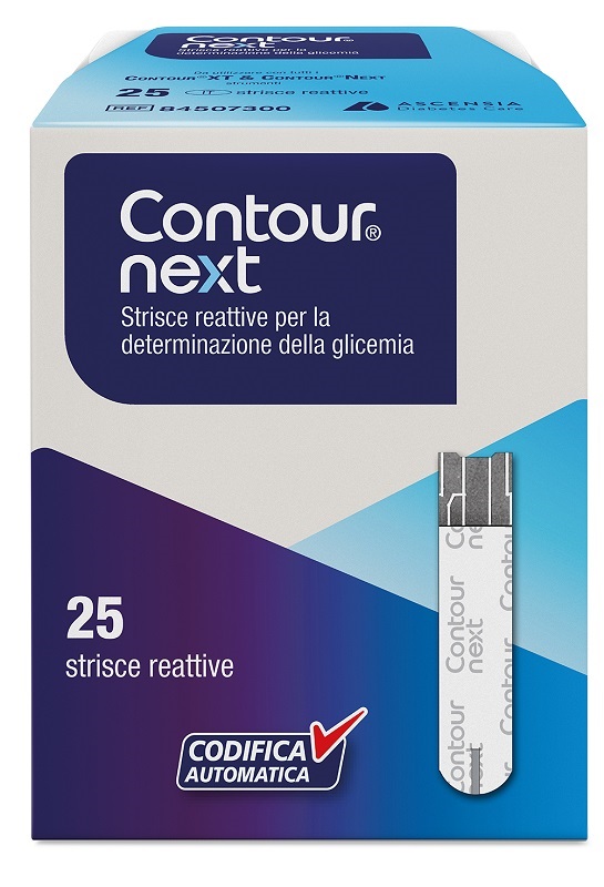STRISCE MISURAZIONE GLICEMIA CONTOUR NEXT 25 PEZZI - FarmaLucia