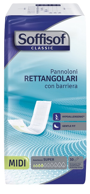 SOFFISOF CLASSIC PANNOLONE RETTENGOLARE CON BARRIERA 30 PEZZI - FarmaLucia