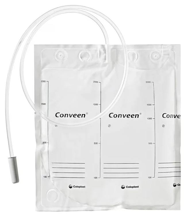 SACCA LETTO CONVEEN BASIC CON MANIGLIA CAPACITA' 2000ML LUNGHEZZA TUBO 100CM NO SCARICO CONFEZIONE DA 30 PEZZI - FarmaLucia