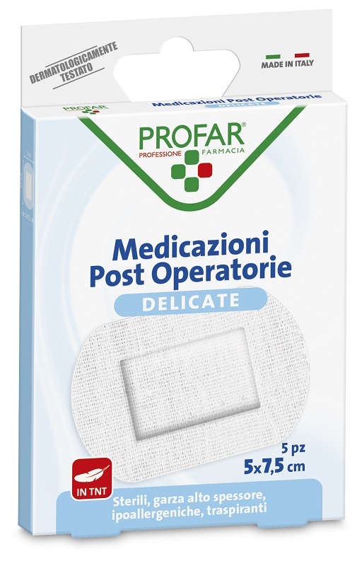 MEDICAZIONE POST OPERATORIA STERILE GARZA ANTIADERENTE 5X7,5 CM 5 PEZZI PROFAR - FarmaLucia