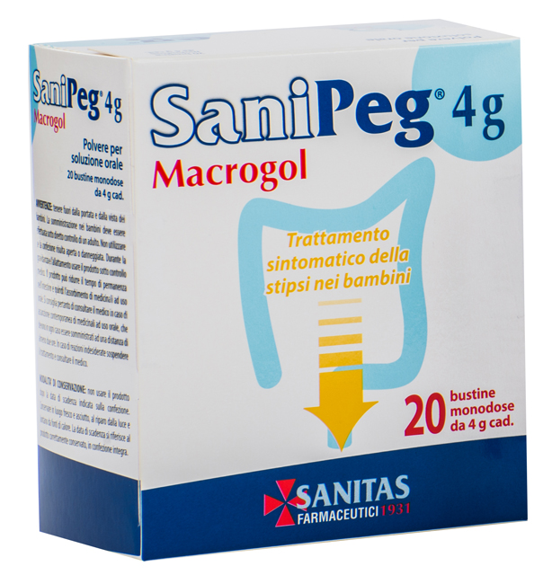 SANIPEG MACROGOL POLVERE PER SOLUZIONE ORALE 20 BUSTINE DA 4 G - FarmaLucia