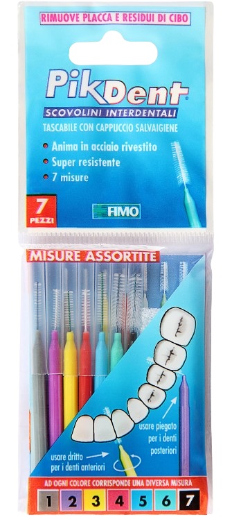PIKDENT STUZZICOLINO 1 BUSTINA CON 7 MISURE ASSORTITE - FarmaLucia