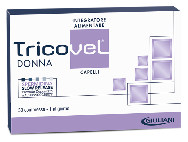 TRICOVEL DONNA INTEGRATORE ALIMENTARE CON NUTRIENTI SPECIFICI PER CAPELLI 30 COMPRESSE - FarmaLucia