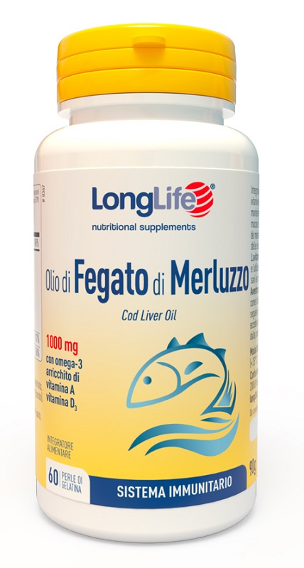 LONGLIFE OLIO FEGATO MERLUZZO 1000 MG 60 PERLE IN GELATINA - FarmaLucia