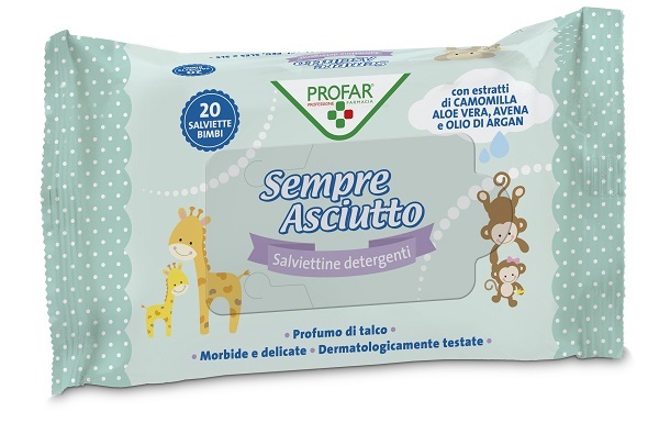 SALVIETTINE UMIDIFICATE SEMPRE ASCIUTTO 20 PEZZI PROFAR - FarmaLucia