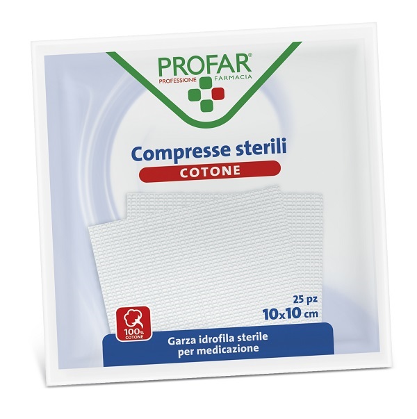 GARZA IDROFILA PROFAR COMPRESSA STERILE 10X10 CM 25 PEZZI - FarmaLucia