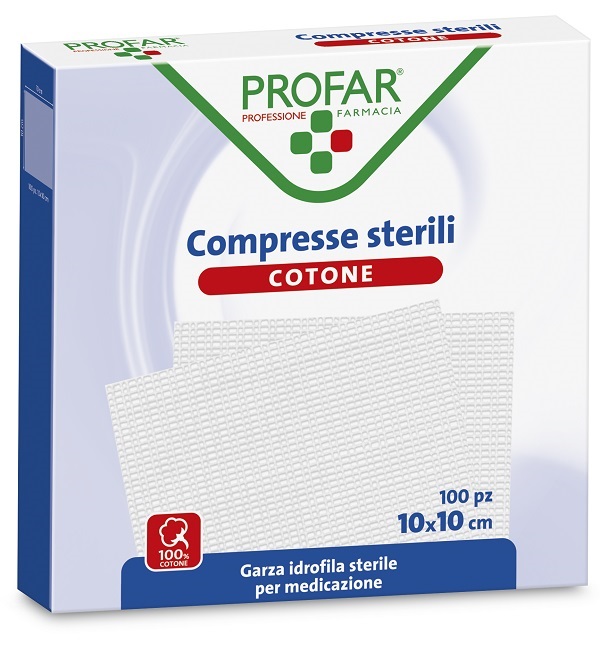GARZA IDROFILA PROFAR COMPRESSA STERILE 10X10 CM 100 PEZZI - FarmaLucia