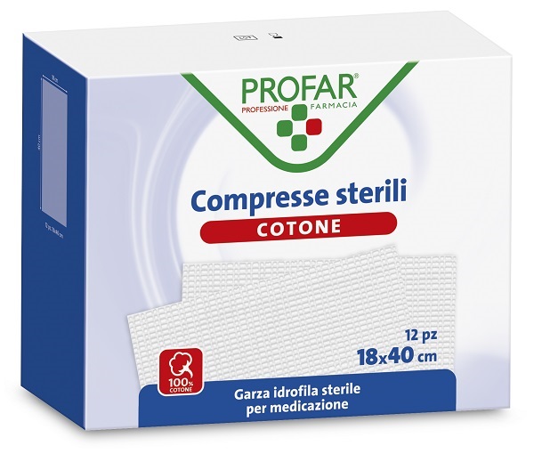 GARZA IDROFILA PROFAR COMPRESSA STERILE 18X40 CM 12 PEZZI - FarmaLucia