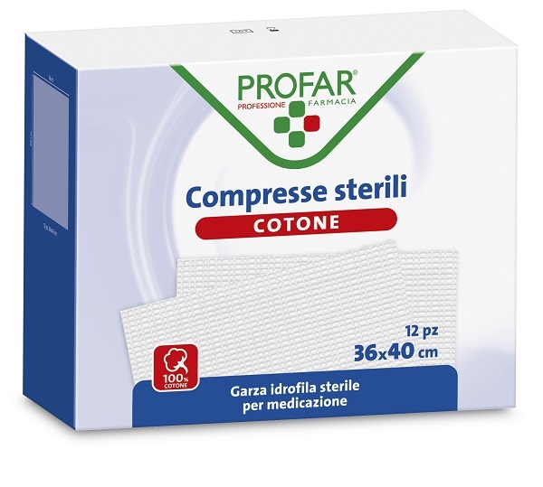 GARZA IDROFILA PROFAR COMPRESSA STERILE 36X40 CM 12 PEZZI - FarmaLucia