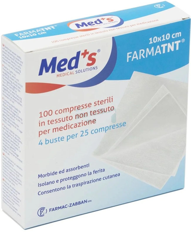 GARZA COMPRESSA MEDS TESSUTO NON TESSUTO 10X10CM 100 PEZZI - FarmaLucia