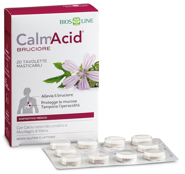 BIOSLINE CALMACID BRUCIORE 20 TAVOLETTE MASTICABILI - FarmaLucia