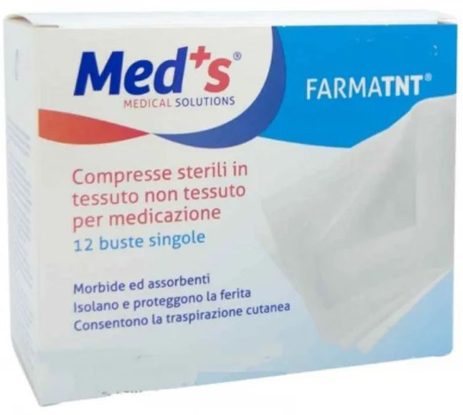 GARZA COMPRESSA MEDS TESSUTO NON TESSUTO PEEL OPEN 10X10CM 12 PEZZI - FarmaLucia