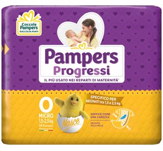 PAMPERS PROGRESSI MICRO PANNOLINI PER BAMBINI 24 PEZZI - FarmaLucia