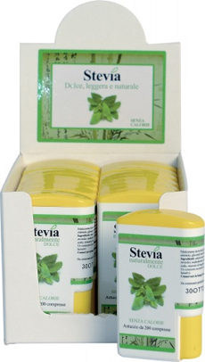 STEVIA EDULCORANTE 200 COMPRESSE DISPLAY CONTENENTE 14 DISPENSER - FarmaLucia