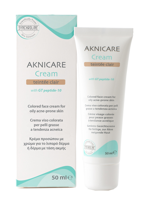 CREMA TRATTANTE COLORATA PER PELLE ACNEICA AKNICARE CREAM TEINTEE CLAIR TUBETTO 50 ML - FarmaLucia