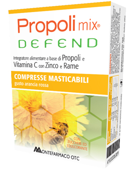 PROPOLI MIX DEFEND 30 COMPRESSE MASTICABILI GUSTO ARANCIA - FarmaLucia