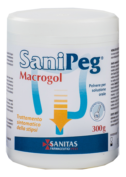 SANIPEG MACROGOL POLVERE PER SOLUZIONE ORALE BARATTOLO 300 G - FarmaLucia