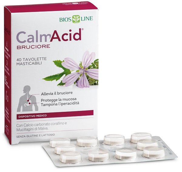 BIOSLINE CALMACID BRUCIORE 40 TAVOLETTE MASTICABILI - FarmaLucia