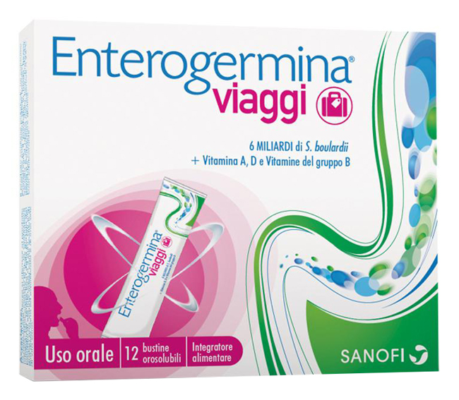 ENTEROGERMINA VIAGGI 12 BUSTINE OROSOLUBILI CONFEZIONE STANDARD - FarmaLucia