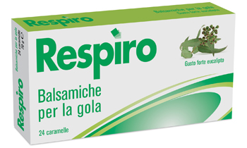 CARAMELLE BALSAMICHE PER LA GOLA RESPIRO GUSTO FORTE EUCALIPTO 24 PEZZI - FarmaLucia