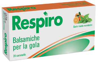 CARAMELLE BALSAMICHE PER LA GOLA RESPIRO GUSTO MENTA MANDARINO 24 PEZZI - FarmaLucia