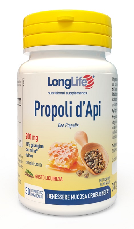 LONGLIFE PROPOLI D'API 30 COMPRESSE MASTICABILI - FarmaLucia