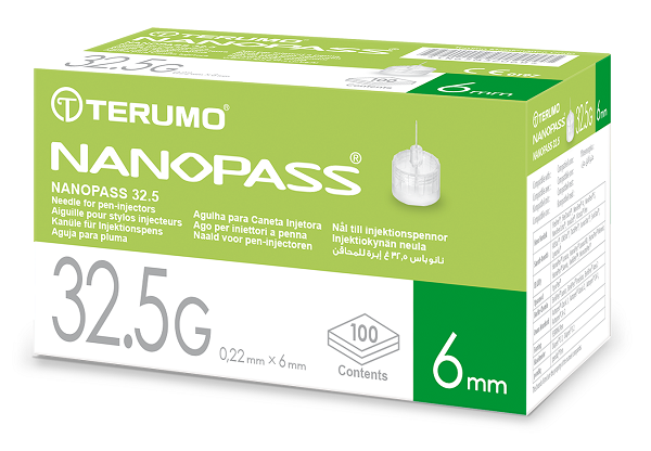 AGO PER PENNA DA INSULINA NANOPASS 32,5 GAUGE LUNGHEZZA 6 MM 100 PEZZI - FarmaLucia