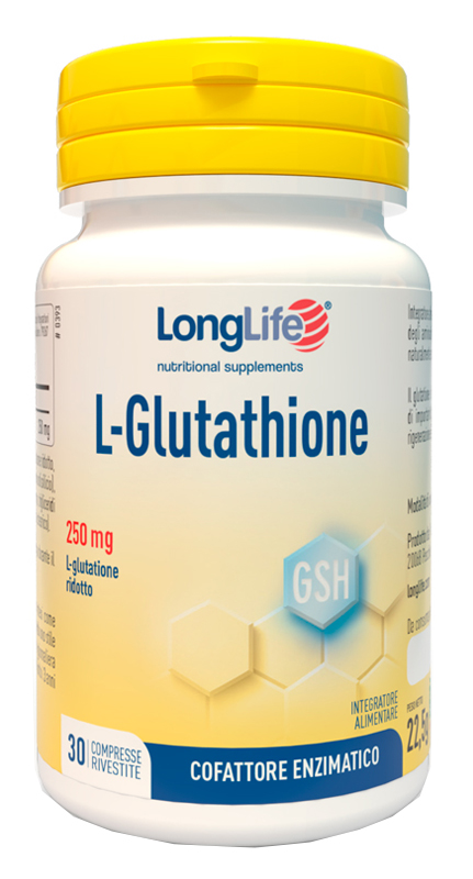 LONGLIFE L-GLUTATHIONE 250 MG 30 COMPRESSE - FarmaLucia