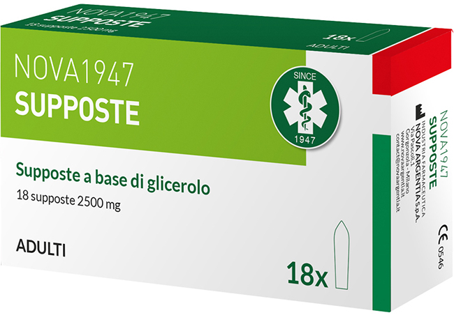NOVA1947 GLICEROLO 2500MG SUPPOSTE ADULTI 18 PEZZI - FarmaLucia