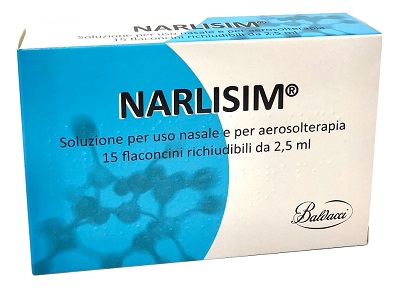 NARLISIM SOLUZIONE PER USO NASALE E AEROSOLTERAPIA 15 FLACONCINI RICHIUDIBILI DA 2,5 ML L'UNO - FarmaLucia