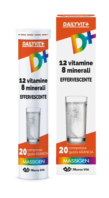 MASSIGEN DAILYVIT 12 VITAMINE 8 MINERALI EFFERVESCENTE 20 COMPRESSE - FarmaLucia